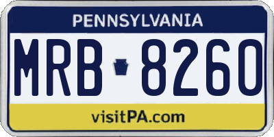 PA license plate MRB8260