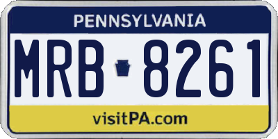 PA license plate MRB8261