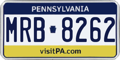 PA license plate MRB8262