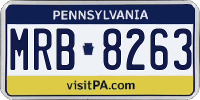 PA license plate MRB8263