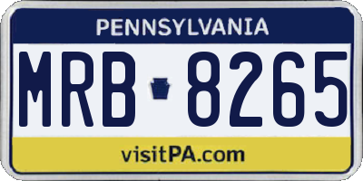 PA license plate MRB8265
