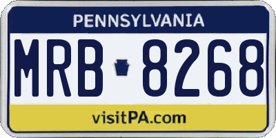 PA license plate MRB8268