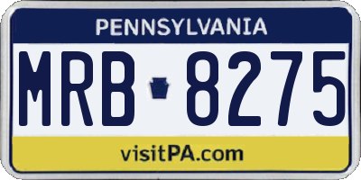 PA license plate MRB8275