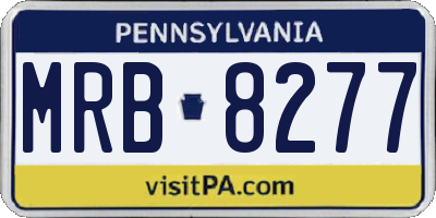 PA license plate MRB8277
