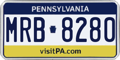 PA license plate MRB8280