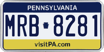 PA license plate MRB8281