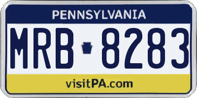 PA license plate MRB8283