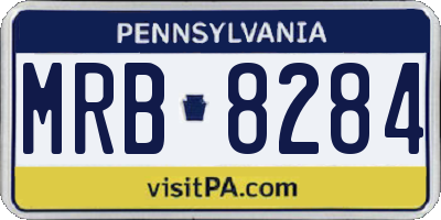 PA license plate MRB8284