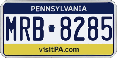 PA license plate MRB8285