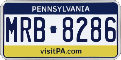 PA license plate MRB8286