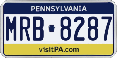 PA license plate MRB8287