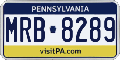 PA license plate MRB8289