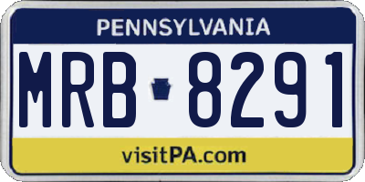 PA license plate MRB8291
