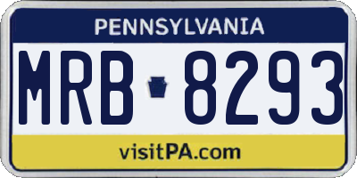 PA license plate MRB8293