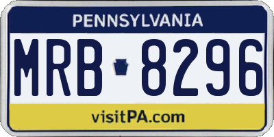 PA license plate MRB8296