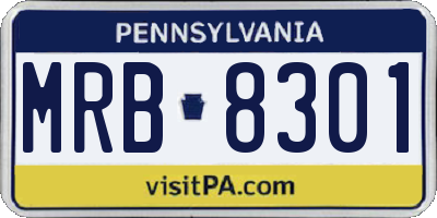 PA license plate MRB8301
