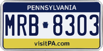 PA license plate MRB8303