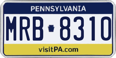 PA license plate MRB8310