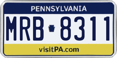 PA license plate MRB8311