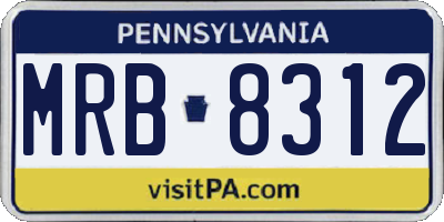PA license plate MRB8312