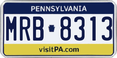 PA license plate MRB8313