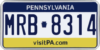 PA license plate MRB8314