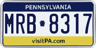 PA license plate MRB8317