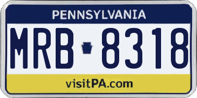 PA license plate MRB8318