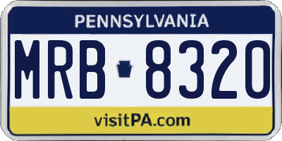 PA license plate MRB8320