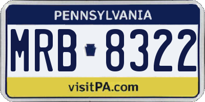 PA license plate MRB8322