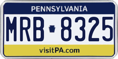 PA license plate MRB8325