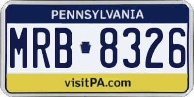 PA license plate MRB8326