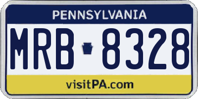 PA license plate MRB8328