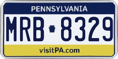 PA license plate MRB8329