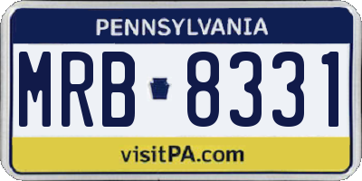 PA license plate MRB8331