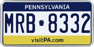 PA license plate MRB8332