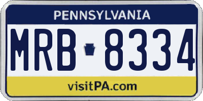 PA license plate MRB8334