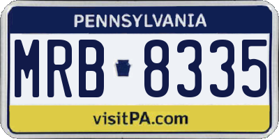 PA license plate MRB8335