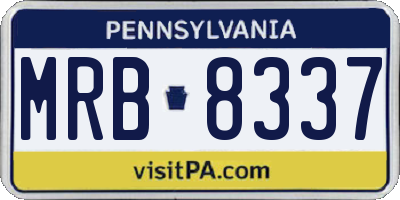 PA license plate MRB8337