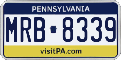 PA license plate MRB8339