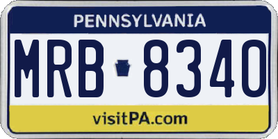 PA license plate MRB8340