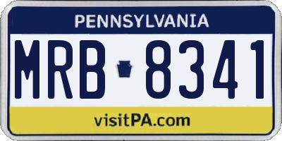 PA license plate MRB8341