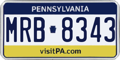 PA license plate MRB8343