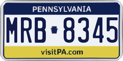 PA license plate MRB8345