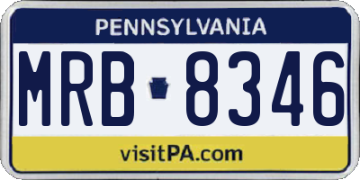 PA license plate MRB8346