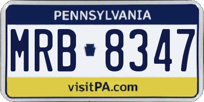 PA license plate MRB8347