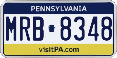 PA license plate MRB8348