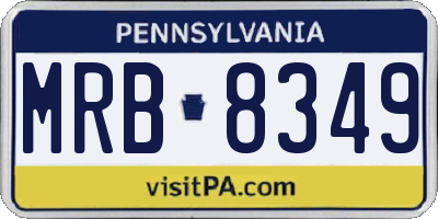 PA license plate MRB8349