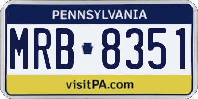 PA license plate MRB8351