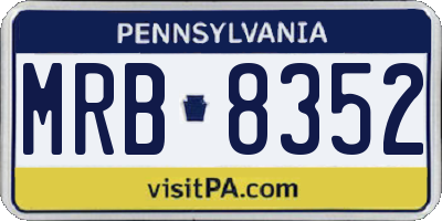 PA license plate MRB8352
